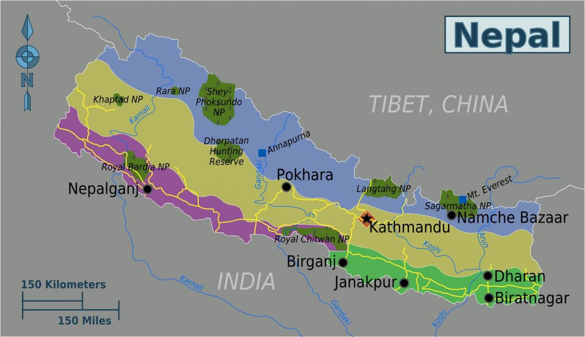 мт еверест непал мапа