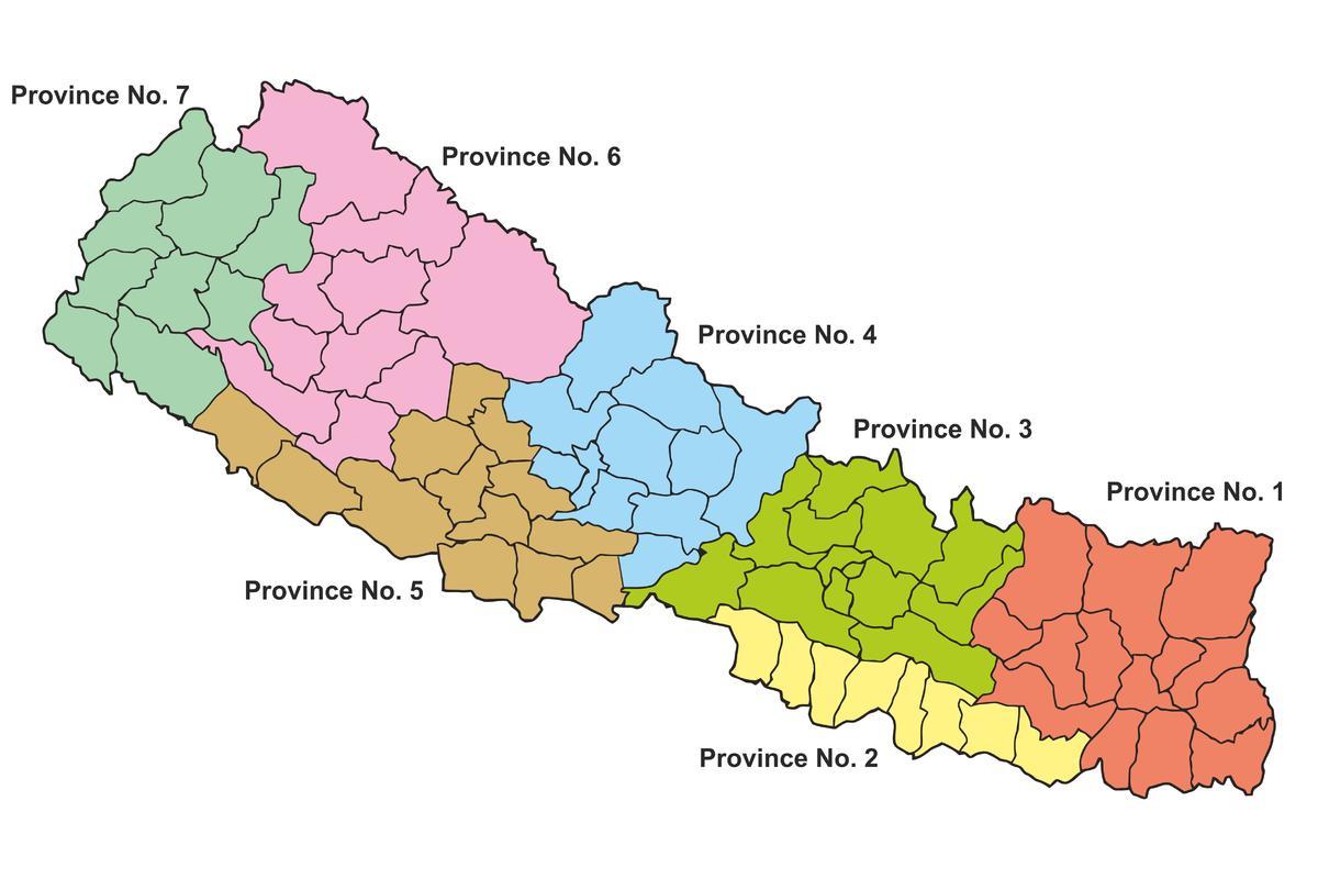 државата карта на непал