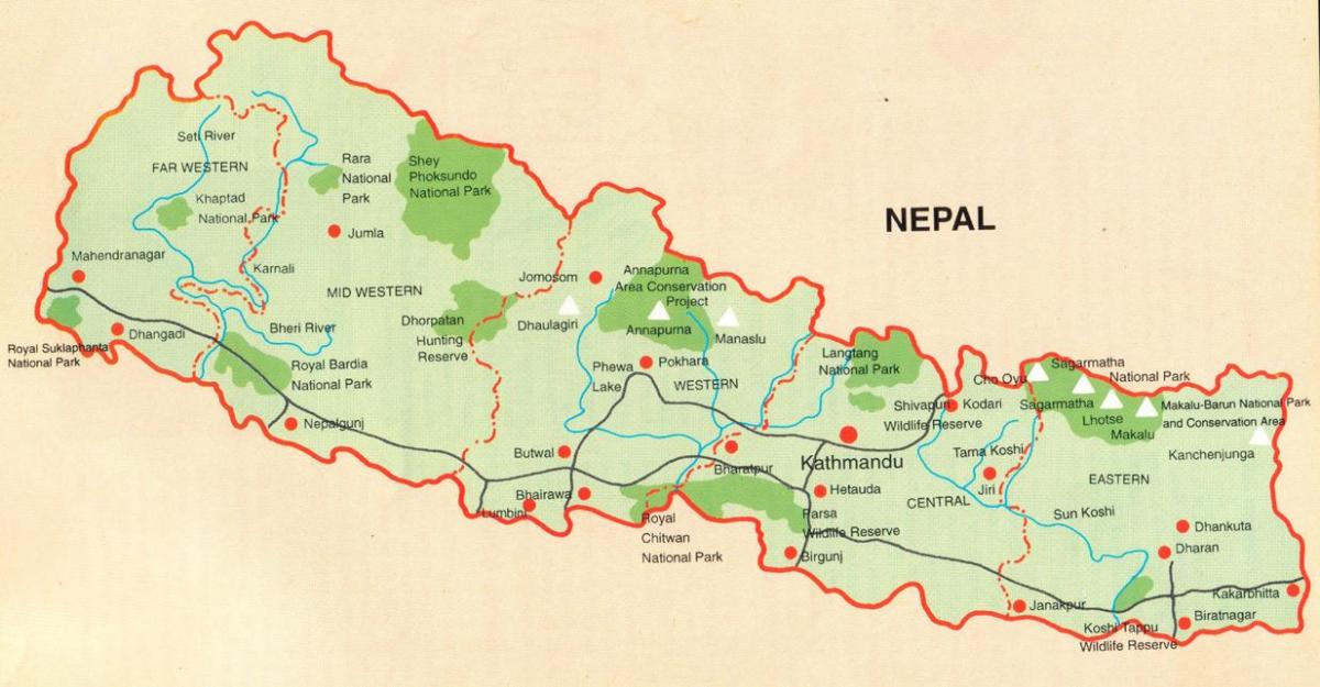 Мапа на туристички pokhara непал