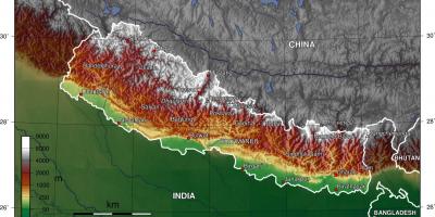 Карта на сателитски непал