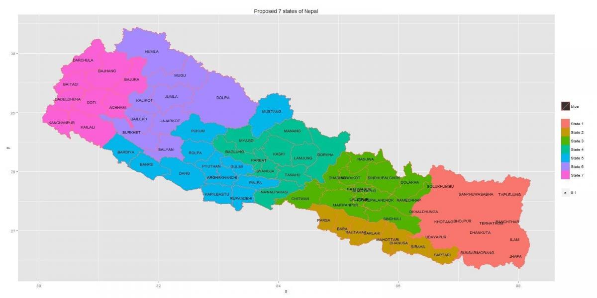 нова мапа на непал со 7 држава