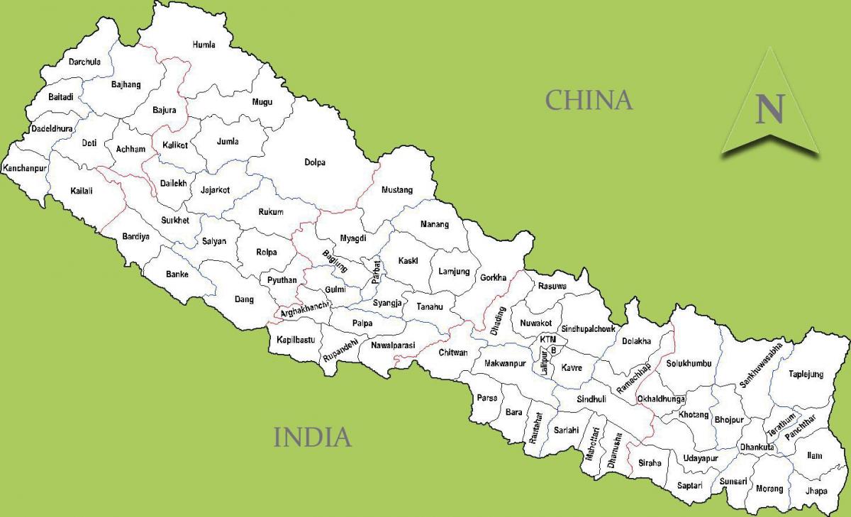 непал карта со градови
