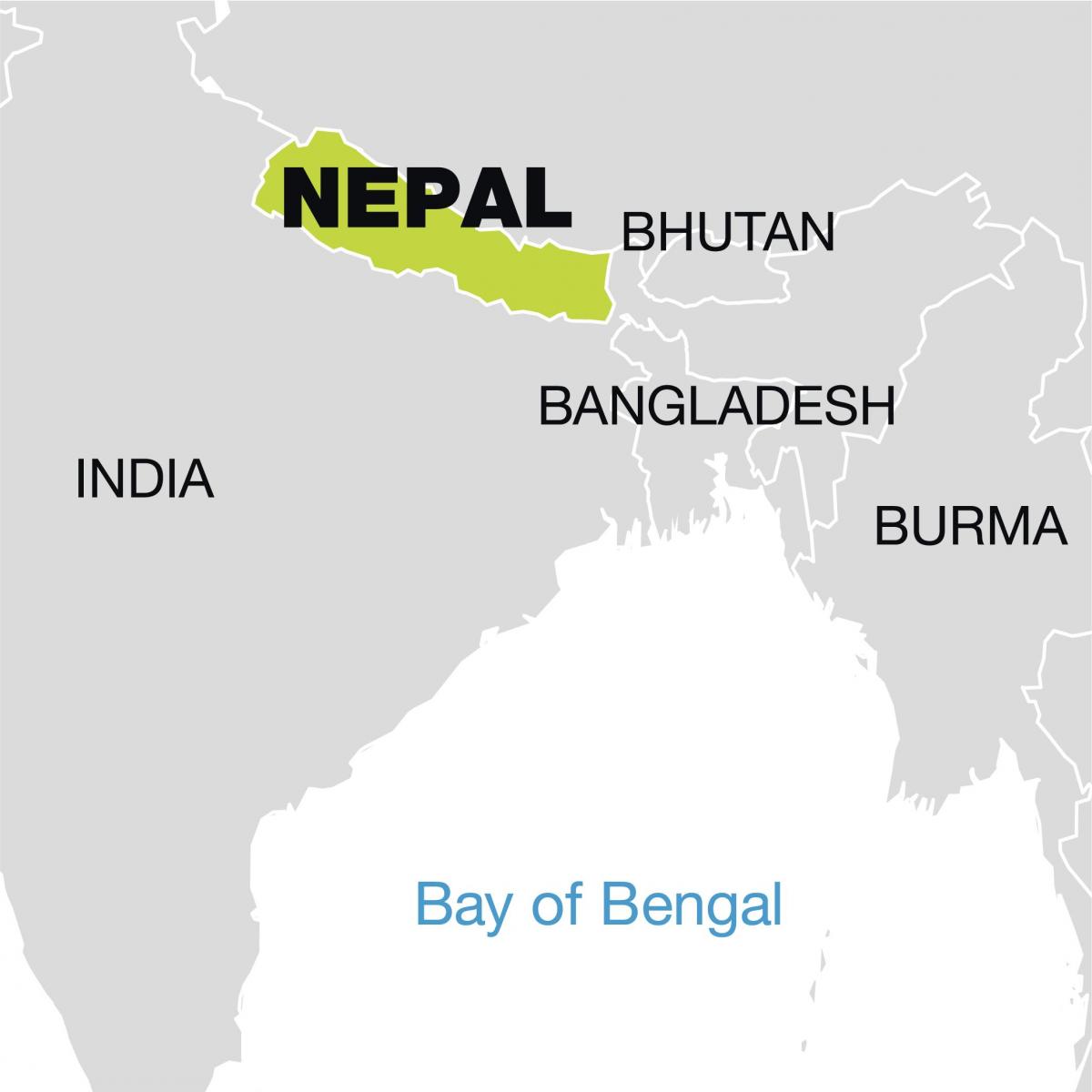 мапата на светот покажува непал