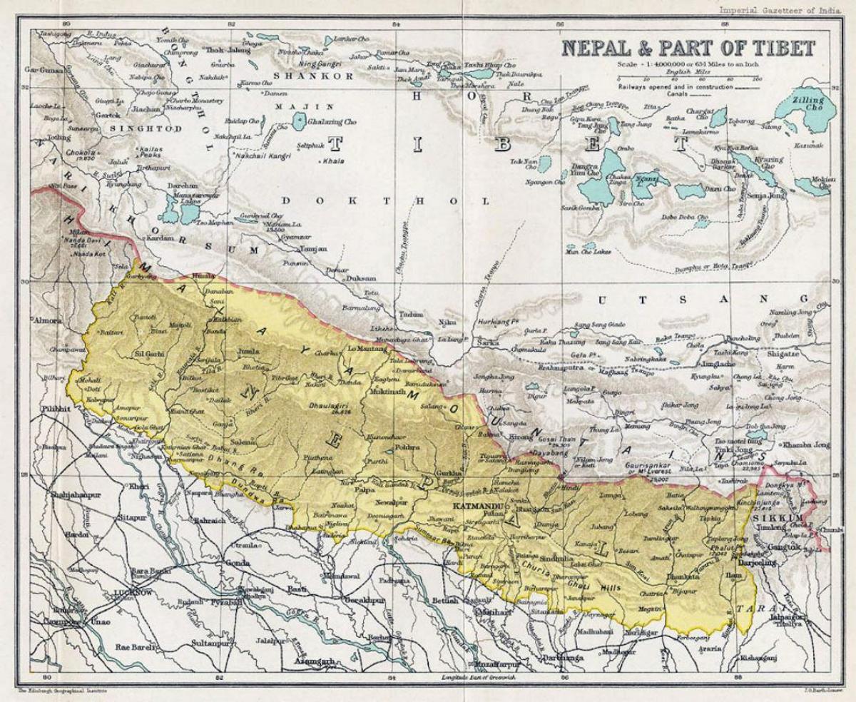 непал мапата на стариот