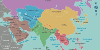 Карта на непал и околните земји