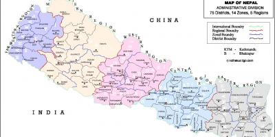 Непал сите област на мапата
